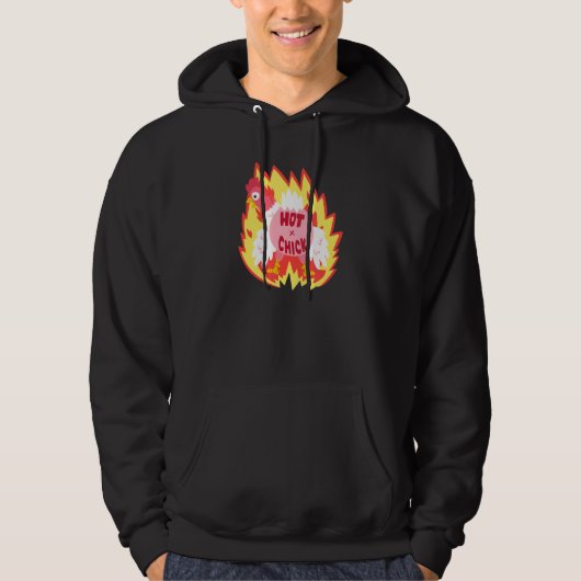 Hot Chick On Fire Chicken Hoodie (Vorderseite)