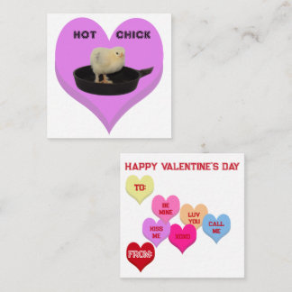 HOT CHICK Valentinstag-Tiere Konversationsherzen Mitteilungskarte