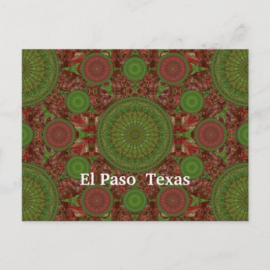 Hot Chile Mandala Array Postcard Postkarte (Vorderseite)