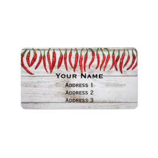 Hot Chile Peppers Border Adressaufkleber