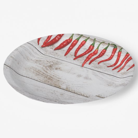 Hot Chile Peppers Border Pappteller (Schrägansicht)