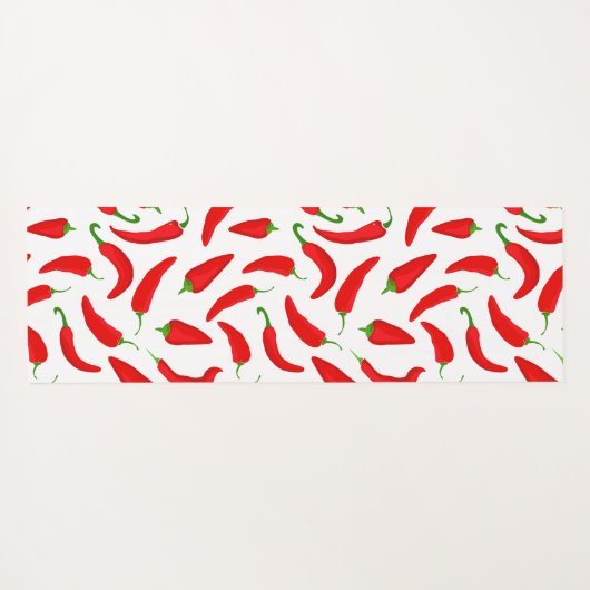 Hot Chili Pepper Cartoon Red White Pattern Yogamatte (Rückseite (Horizontal))