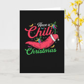 Hot Chili Pepper Christmas Design, Unisex Karte (Gelbe Blume)