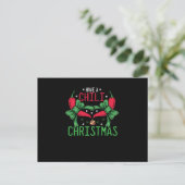 Hot Chili Pepper Christmas Design, Unisex Postkarte (Stehend Vorderseite)