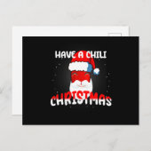 Hot Chili Pepper Christmas Design, Unisex Postkarte (Vorne/Hinten)