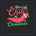 Hot Chili Pepper Christmas Design, Unisex Quadratischer Aufkleber<br><div class="desc">Für alle Hot Chili Pepper Fans ein Weihnachtskonzept für den Chili.</div>
