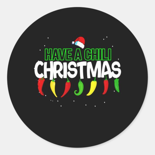 Hot Chili Pepper Christmas Design, Unisex Runder Aufkleber (Vorderseite)