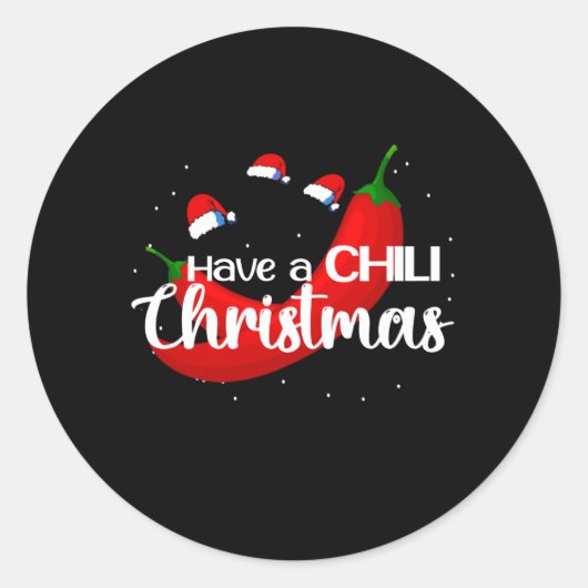 Hot Chili Pepper Christmas Design, Unisex Runder Aufkleber (Vorderseite)