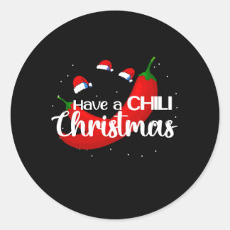 Hot Chili Pepper Christmas Design, Unisex Runder Aufkleber