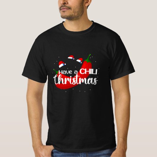 Hot Chili Pepper Christmas Design, Unisex T-Shirt (Vorderseite)