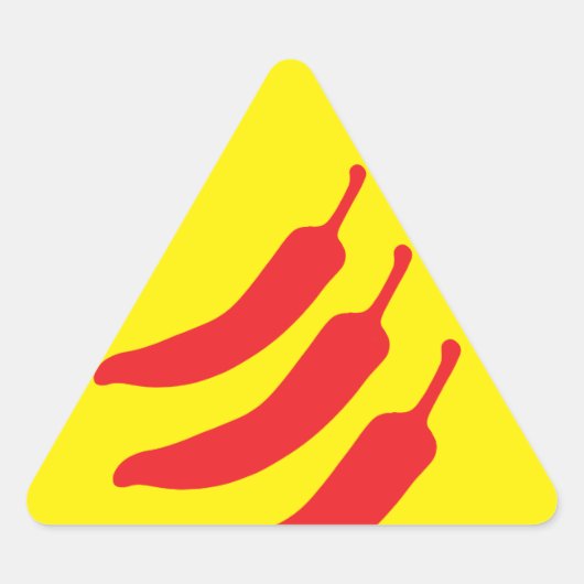 Hot Chili Pepper Drei Warnzeichen Dreieckiger Aufkleber (Vorderseite)