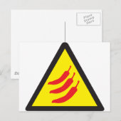 Hot Chili Pepper Drei Warnzeichen Postkarte (Vorne/Hinten)