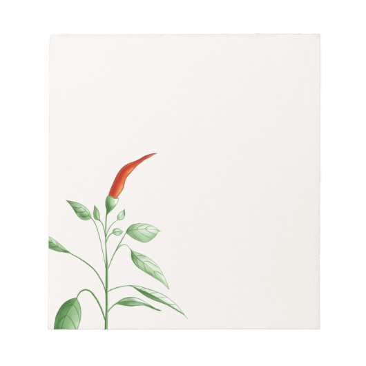 Hot Chili Pepper Pflanze Botanische Illustration Notizblock (Vorderseite)