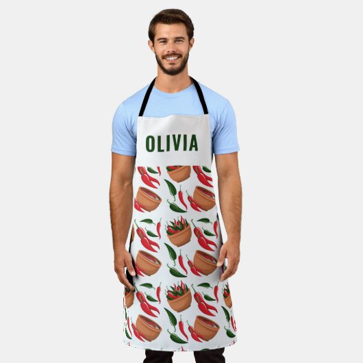 Hot Chili Pepper Schürze (Getragen)