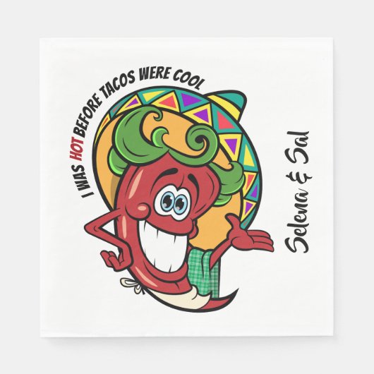 HOT Chili Pepper Spaß Serviette (Vorderseite)