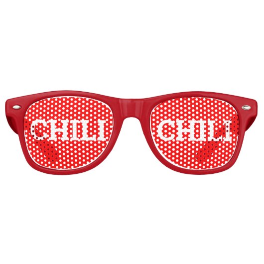 Hot CHILI Retro Shades / Fun Party Sonnenbrille (Vorderseite)