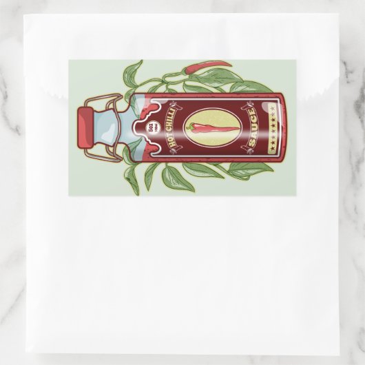 Hot Chili Sauce Rechteckiger Aufkleber (Tasche)