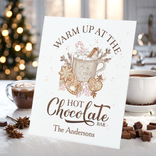 Hot Chocolate Bar Beige Pink Weihnachtsfamilie Nam Sockelschild