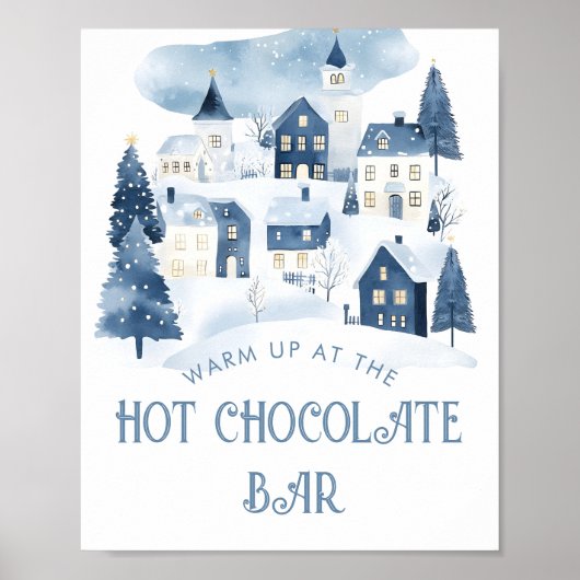 Hot Chocolate Bar Christmas village Baby Shower Poster (Vorne)