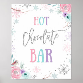 Hot Chocolate Bar Cocoa Winter Onederland Geburtst Poster