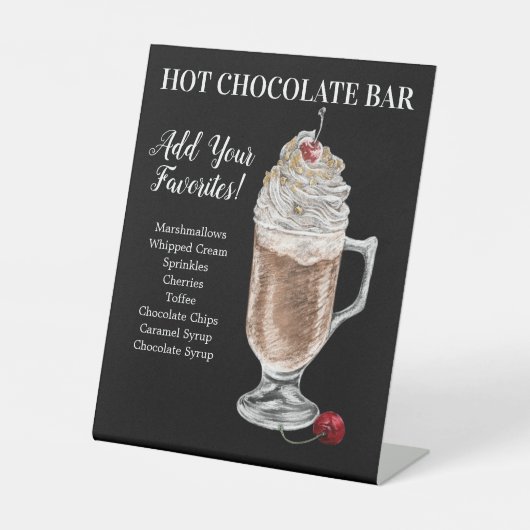 Hot chocolate Bar Drink Plaque Sockelschild (Vorderseite)