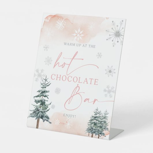 Hot Chocolate Bar errush Winterwunderland Schild (Vorderseite)