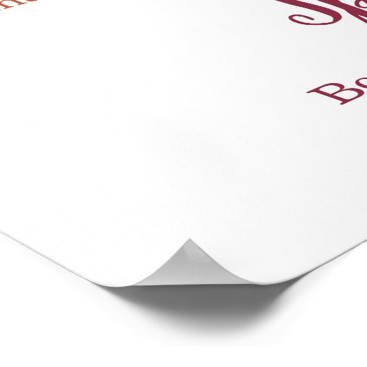 Hot Chocolate Bar Menu Wedding Party Poster (Ecke)