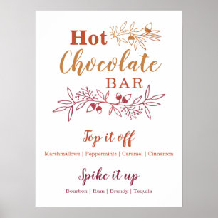 Hot Chocolate Bar Menu Wedding Party Poster