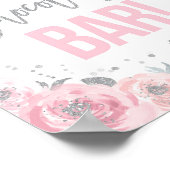 Hot Chocolate Bar Pink Winter ONEderland Party Poster (Ecke)