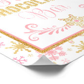 Hot Chocolate Bar Poster - Rosa Goldschneeflocken (Ecke)