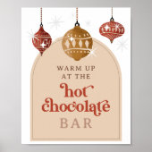 Hot Chocolate Bar Retro Bauble Christmas Bridal Poster (Vorne)