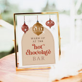 Hot Chocolate Bar Retro Bauble Christmas Bridal Poster