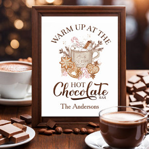 Hot Chocolate Bar Sign Beige Weihnachtsgebäck Poster
