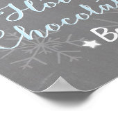 Hot Chocolate Bar Sign Blue Boy Schneeflocken Poster (Ecke)