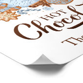 Hot Chocolate Bar Sign Blue Christmas Poster (Ecke)
