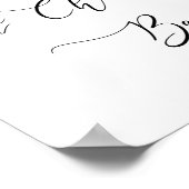 Hot Chocolate Bar Sign in Script Poster (Ecke)