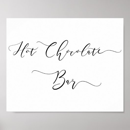 Hot Chocolate Bar Sign in Script Poster (Vorne)