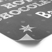 Hot Chocolate Bar Sign Pink Schneeflocken Rustikal Poster (Ecke)