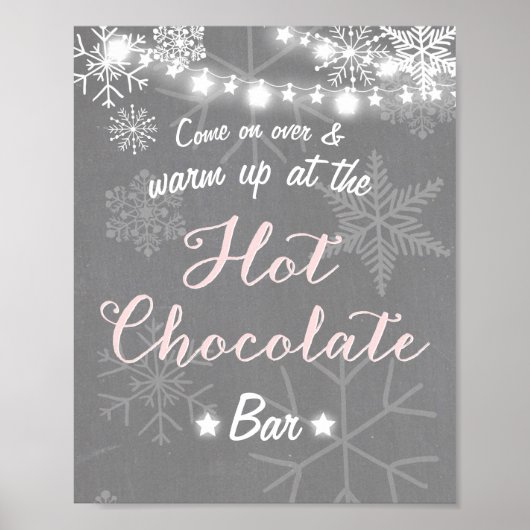 Hot Chocolate Bar signieren Pink Girl Schneeflocke Poster (Vorne)