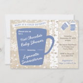 Hot Chocolate Bar Snowflakes Kinderdusche für Jung Einladung (Vorderseite)