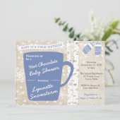 Hot Chocolate Bar Snowflakes Kinderdusche für Jung Einladung (Stehend Vorderseite)