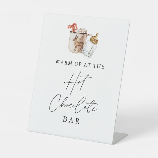 Hot Chocolate Bar Winter Baby Dusche Schild (Vorderseite)
