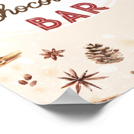 Hot Chocolate Bar Winter Holiday Kakao Retro Zuhau Poster (Ecke)