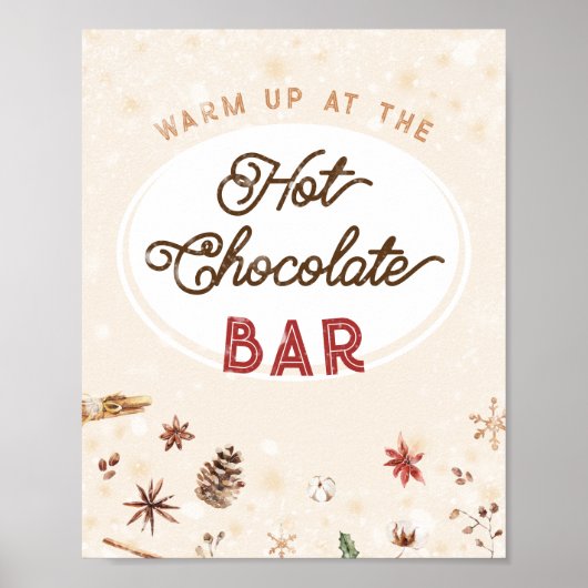 Hot Chocolate Bar Winter Holiday Kakao Retro Zuhau Poster (Vorne)