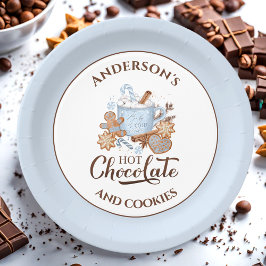 Hot Chocolate Blue Christmas Name Paper Teller