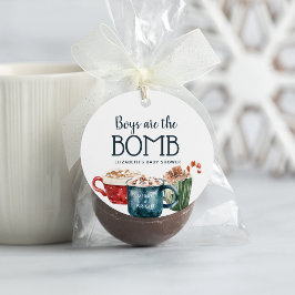 Hot Chocolate Bomb Boy Baby Shower Tag Geschenkanhänger