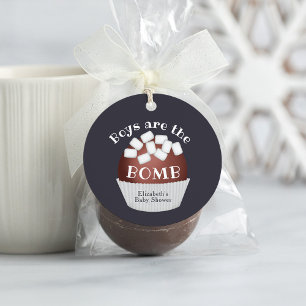 Hot Chocolate Bomb Boy Baby Shower Tag Geschenkanhänger