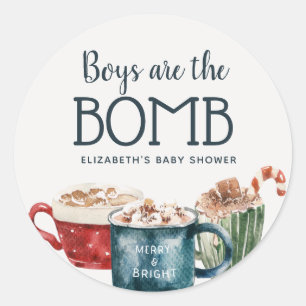 Hot Chocolate Bomb Boy Babydusche Runder Aufkleber