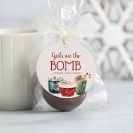 Hot Chocolate Bomb Girl Shower Tag Geschenkanhänger