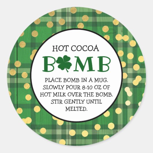 Hot Chocolate Bomb St Patricks Cocoa Bombe Runder Aufkleber (Vorderseite)